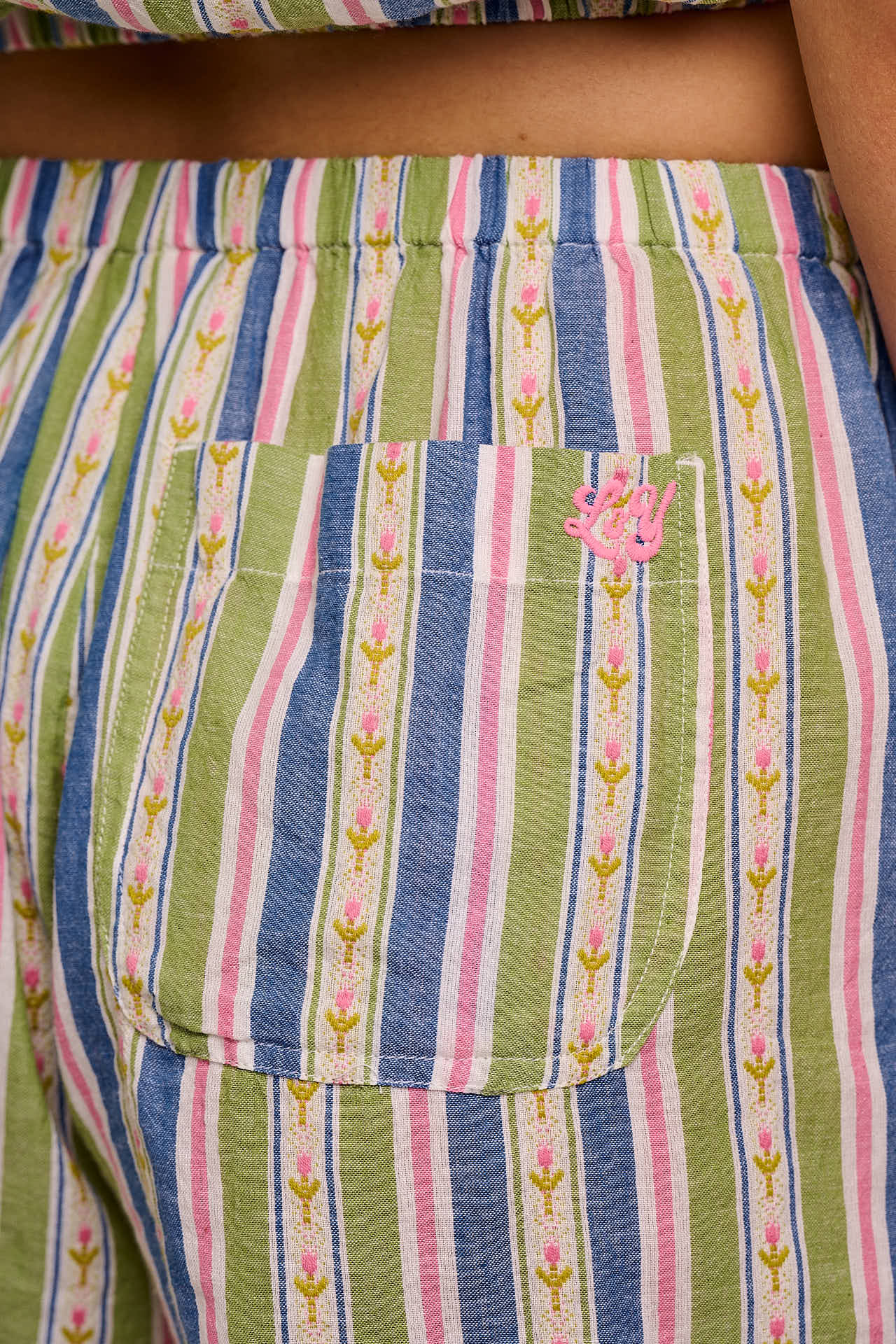 Popan - Cotton Shorts in Tulip Stripe