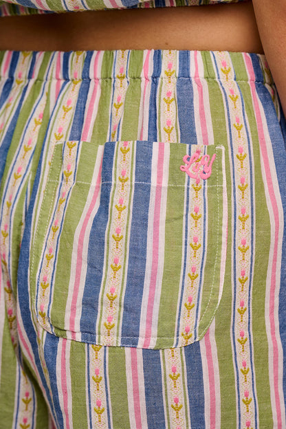 Popan - Cotton Shorts in Tulip Stripe