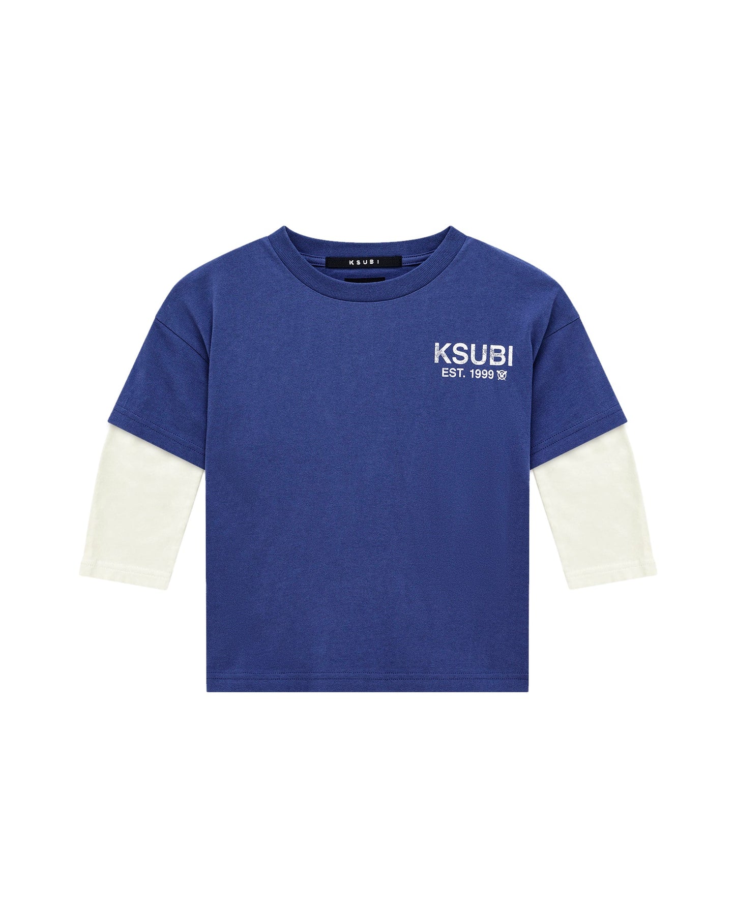 LIL LAYERED LS TEE NAVY WHITE