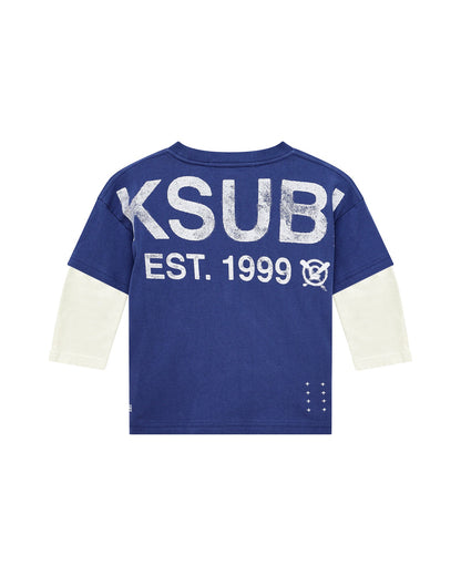 LIL LAYERED LS TEE NAVY WHITE