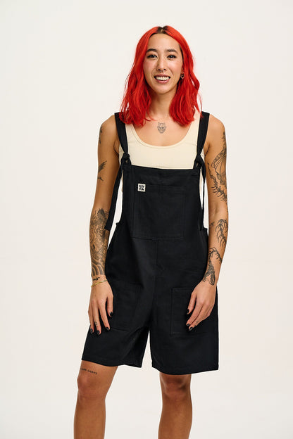 Original Shorts - Cotton Dungaree Shorts in Black