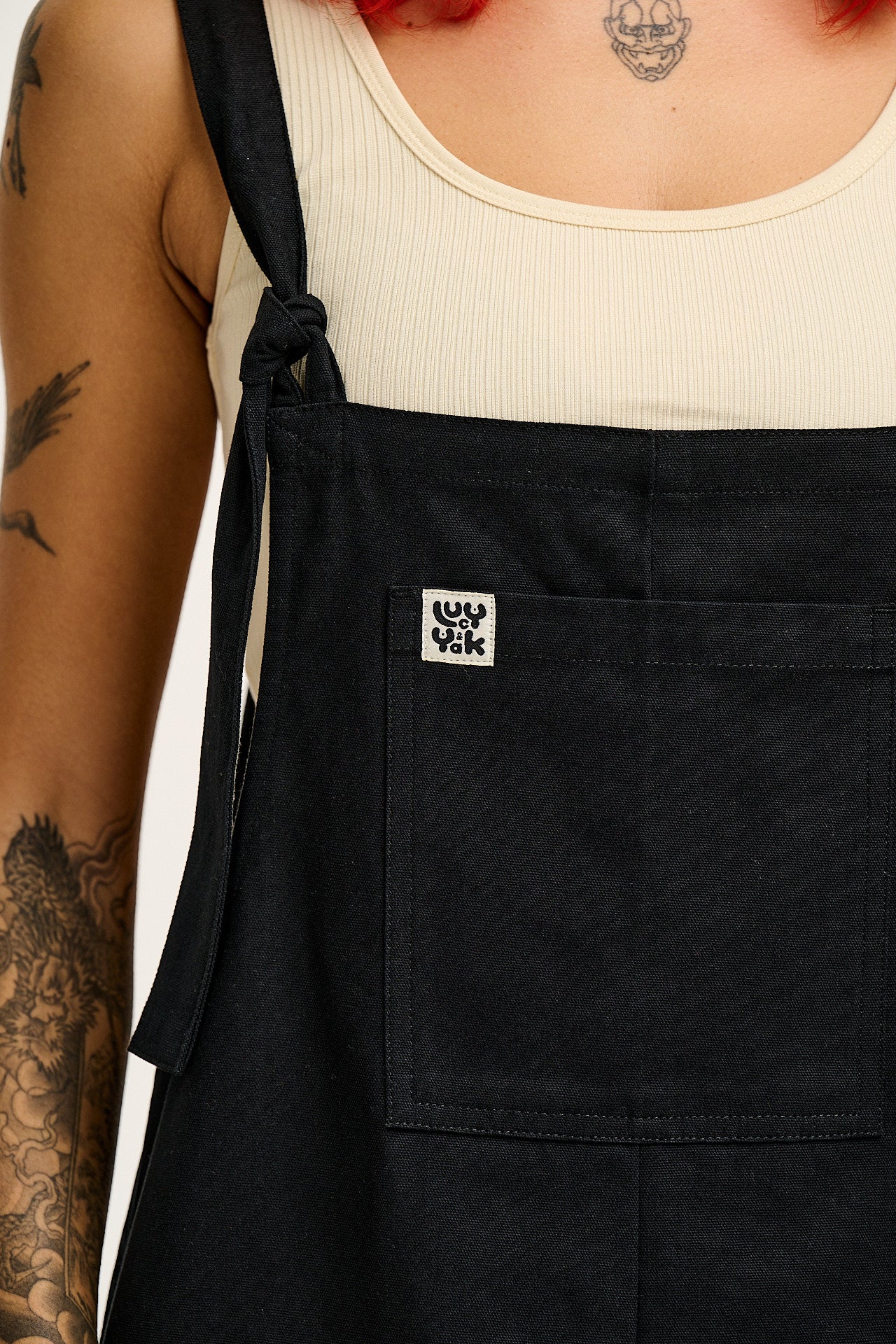 Original Shorts - Cotton Dungaree Shorts in Black