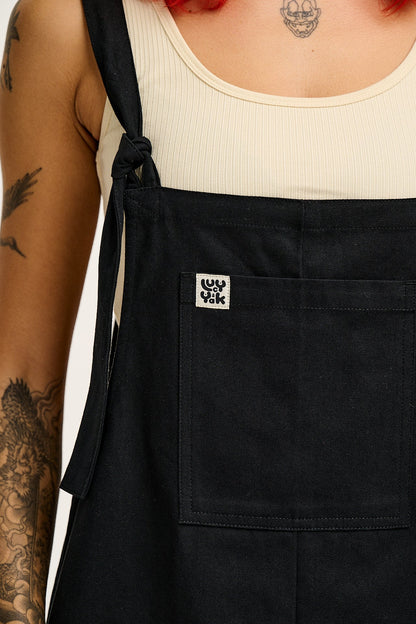Original Shorts - Cotton Dungaree Shorts in Black