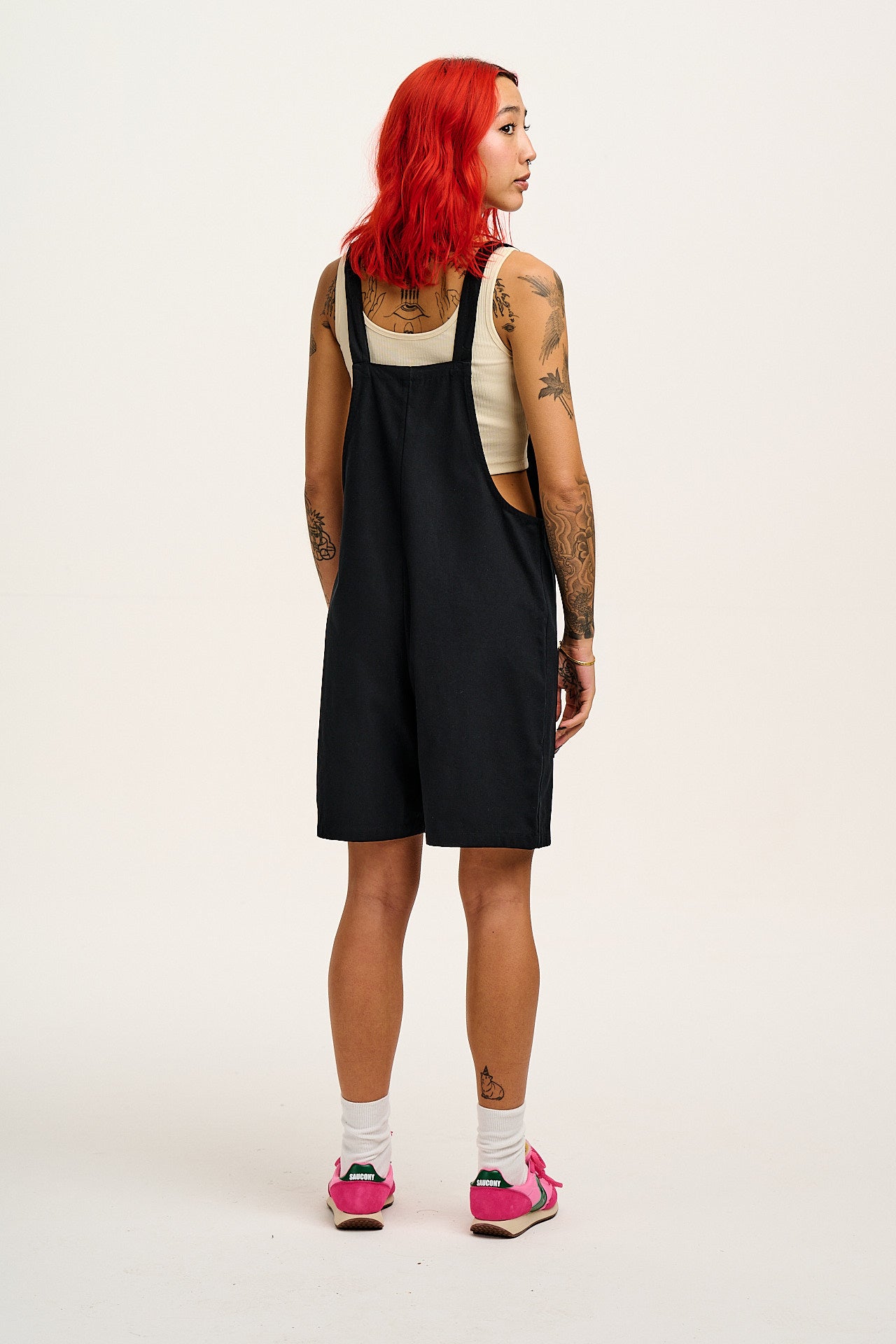 Original Shorts - Cotton Dungaree Shorts in Black