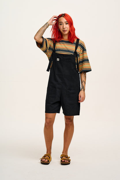 Original Shorts - Cotton Dungaree Shorts in Black