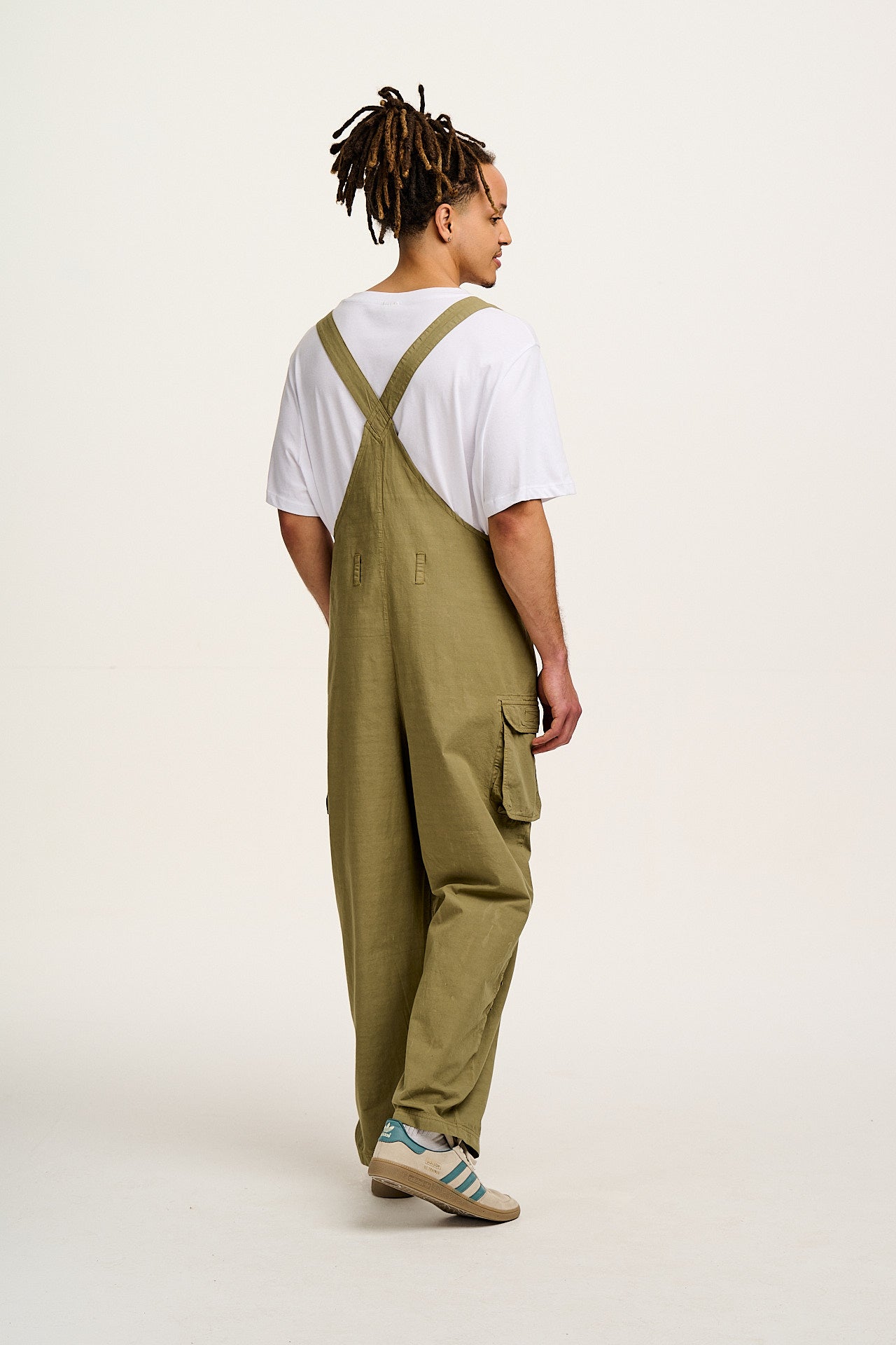 Colorado - Cotton Cargo Dungarees in Herb Garden Green