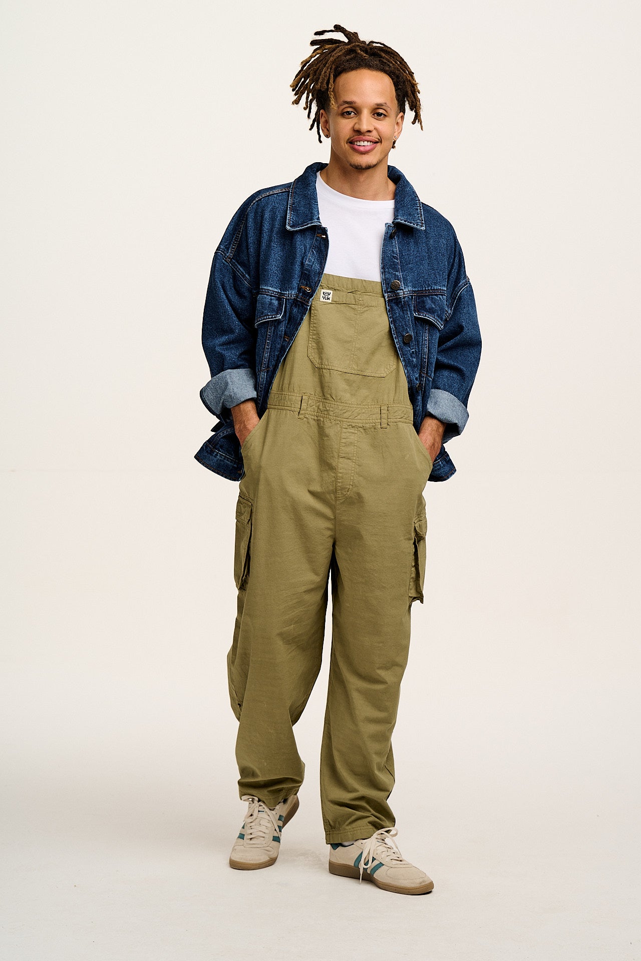 Colorado - Cotton Cargo Dungarees in Herb Garden Green