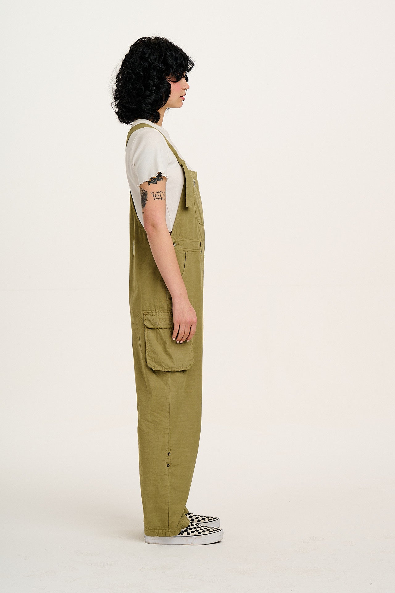 Colorado - Cotton Cargo Dungarees in Herb Garden Green