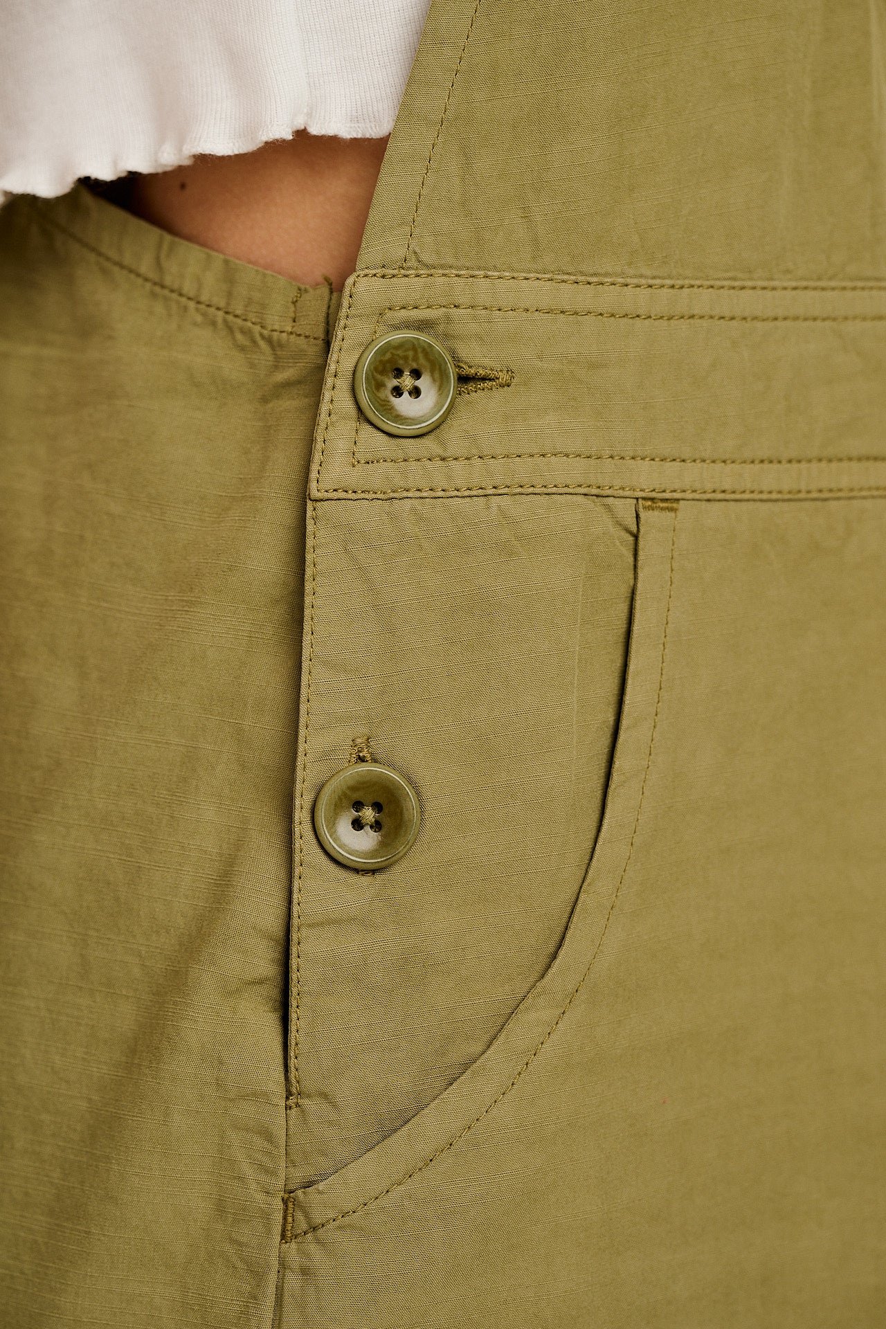 Colorado - Cotton Cargo Dungarees in Herb Garden Green