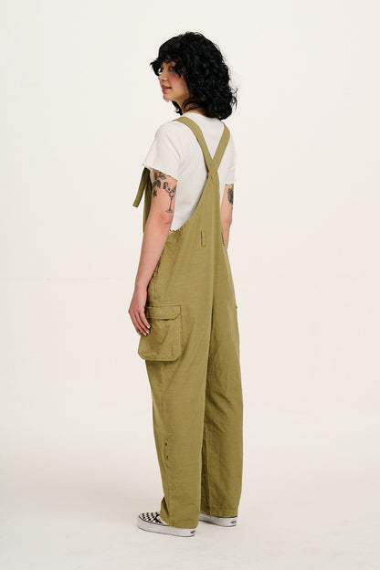 Colorado - Cotton Cargo Dungarees in Herb Garden Green