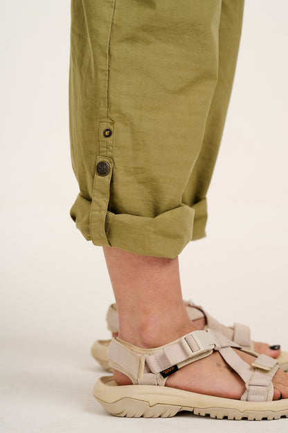 Colorado - Cotton Cargo Dungarees in Herb Garden Green