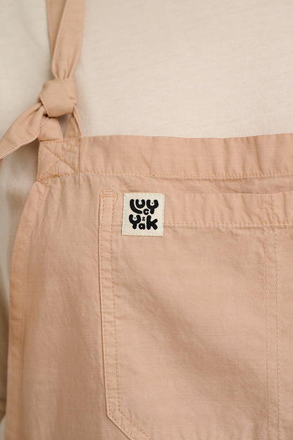 Colorado - Cotton Cargo Dungaree Shorts in Beige