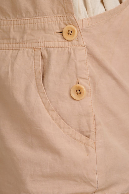 Colorado - Cotton Cargo Dungaree Shorts in Beige