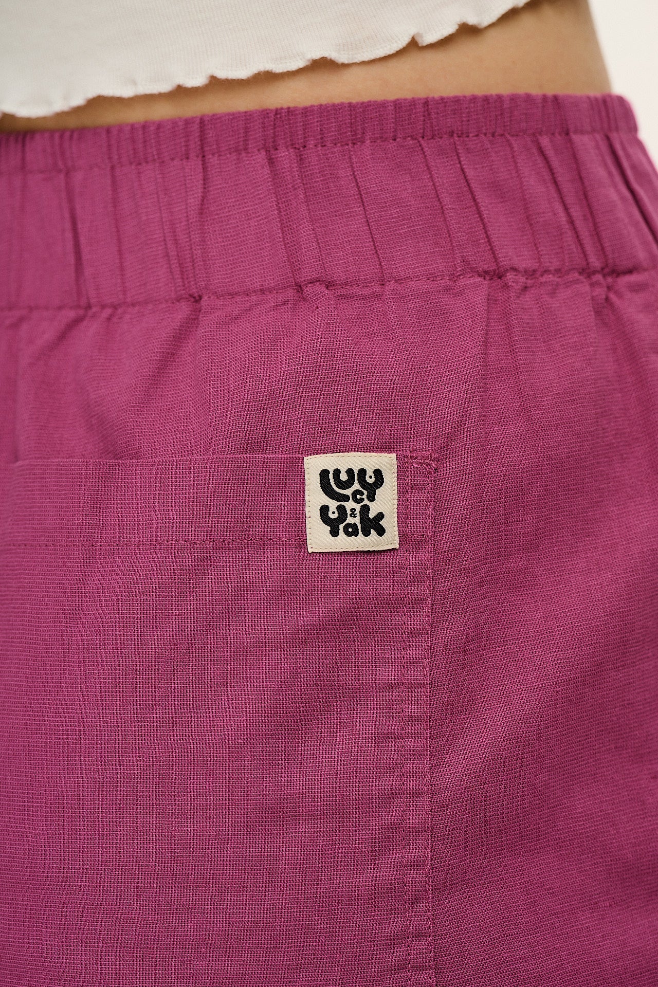 Jessie - Cotton & Linen Shorts in Dahlia Pink