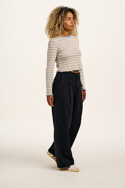 Cole - Wide Leg Denim Jeans in Black