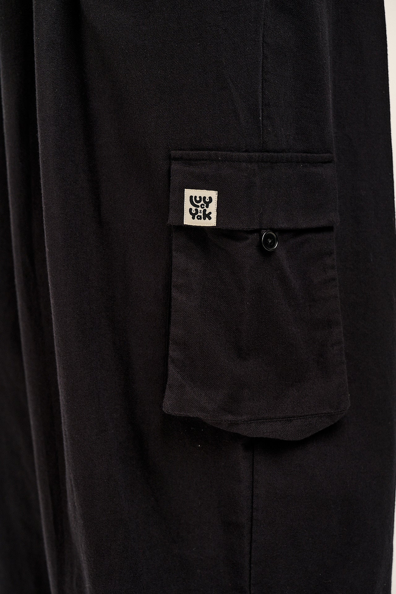 Rumi - Brushed Cotton Balloon Trousers in Black