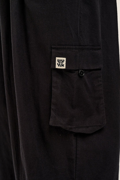 Rumi - Brushed Cotton Balloon Trousers in Black