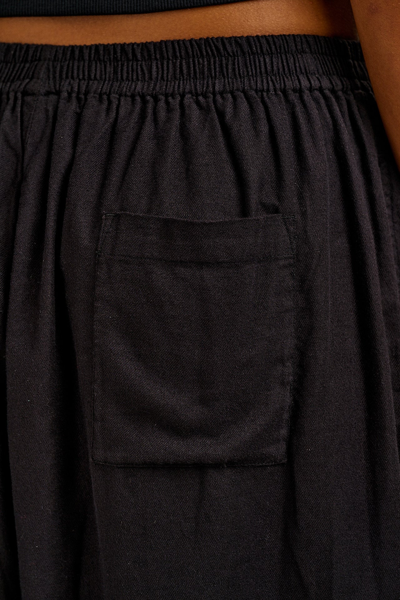 Rumi - Brushed Cotton Balloon Trousers in Black