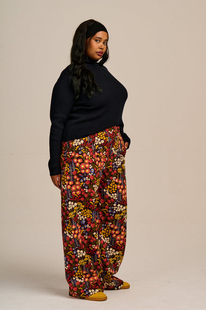 Delores - Wide Leg Cotton Jeans in Winter Garden