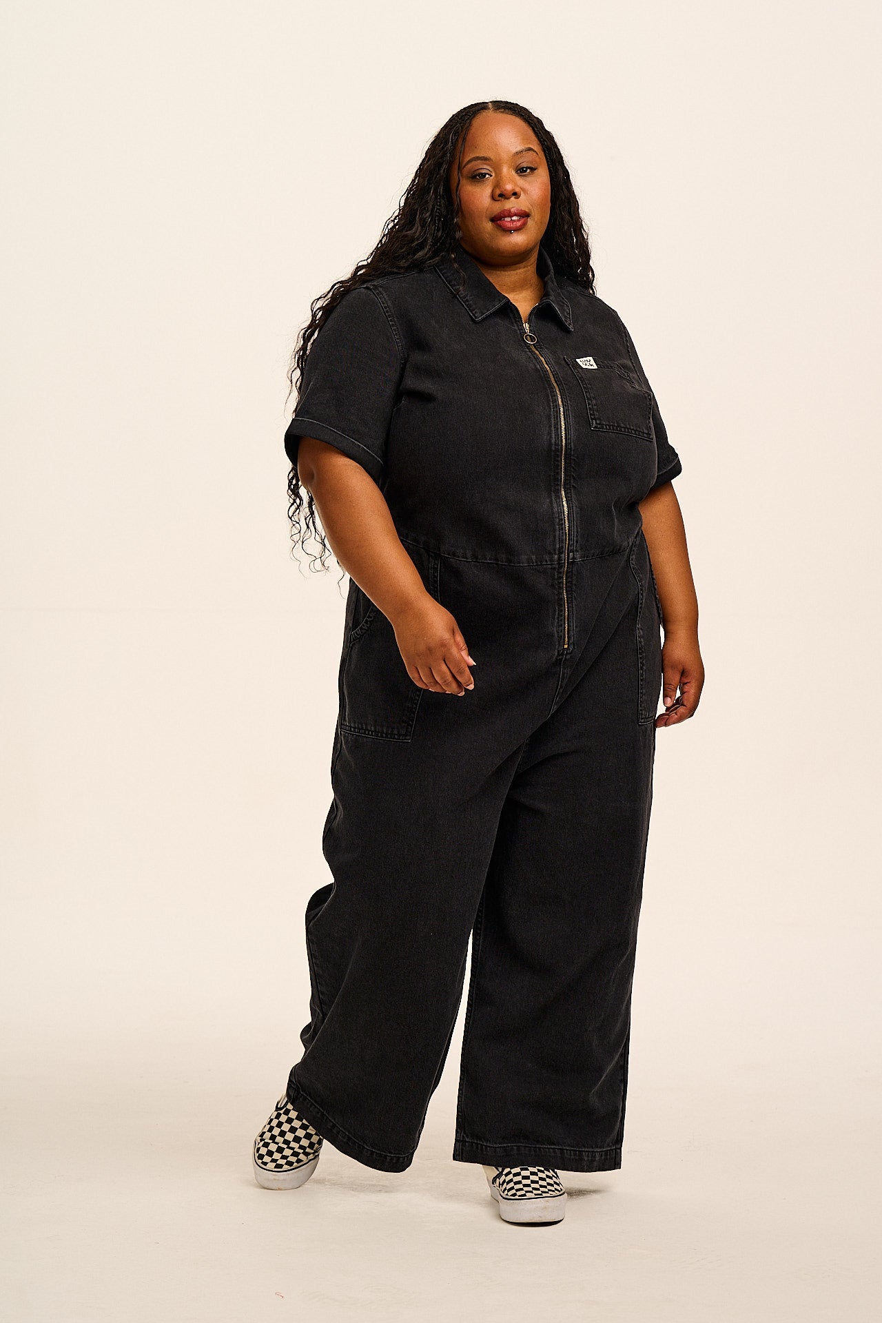 Ragan - Denim Jumpsuit in Black Wash