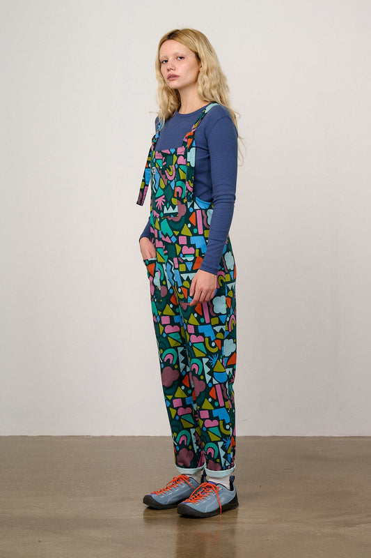 Original - Cotton Dungarees in Bold Shapes
