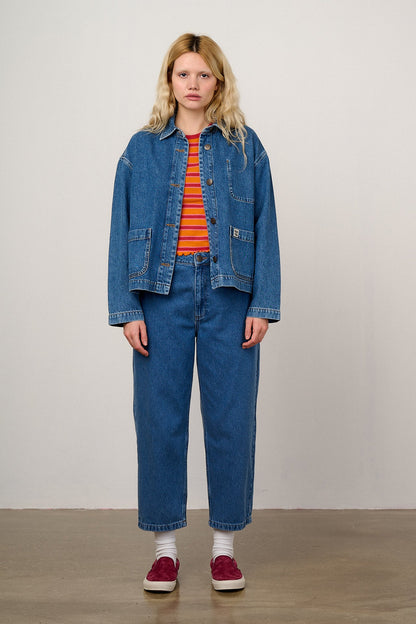 Connie - Denim Jacket in Mid Wash Blue