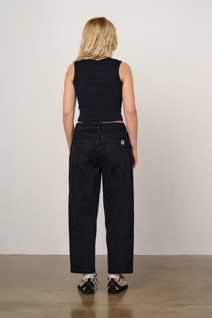 Rue - Ribbed Tank Top in Black