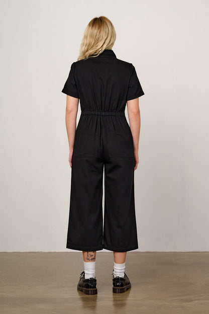Ragan - Cotton Jumpsuit in Black