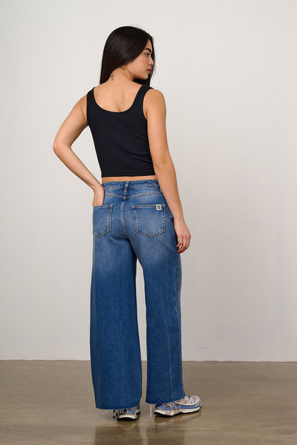 Eden - Cotton Ribbed Vest in Black