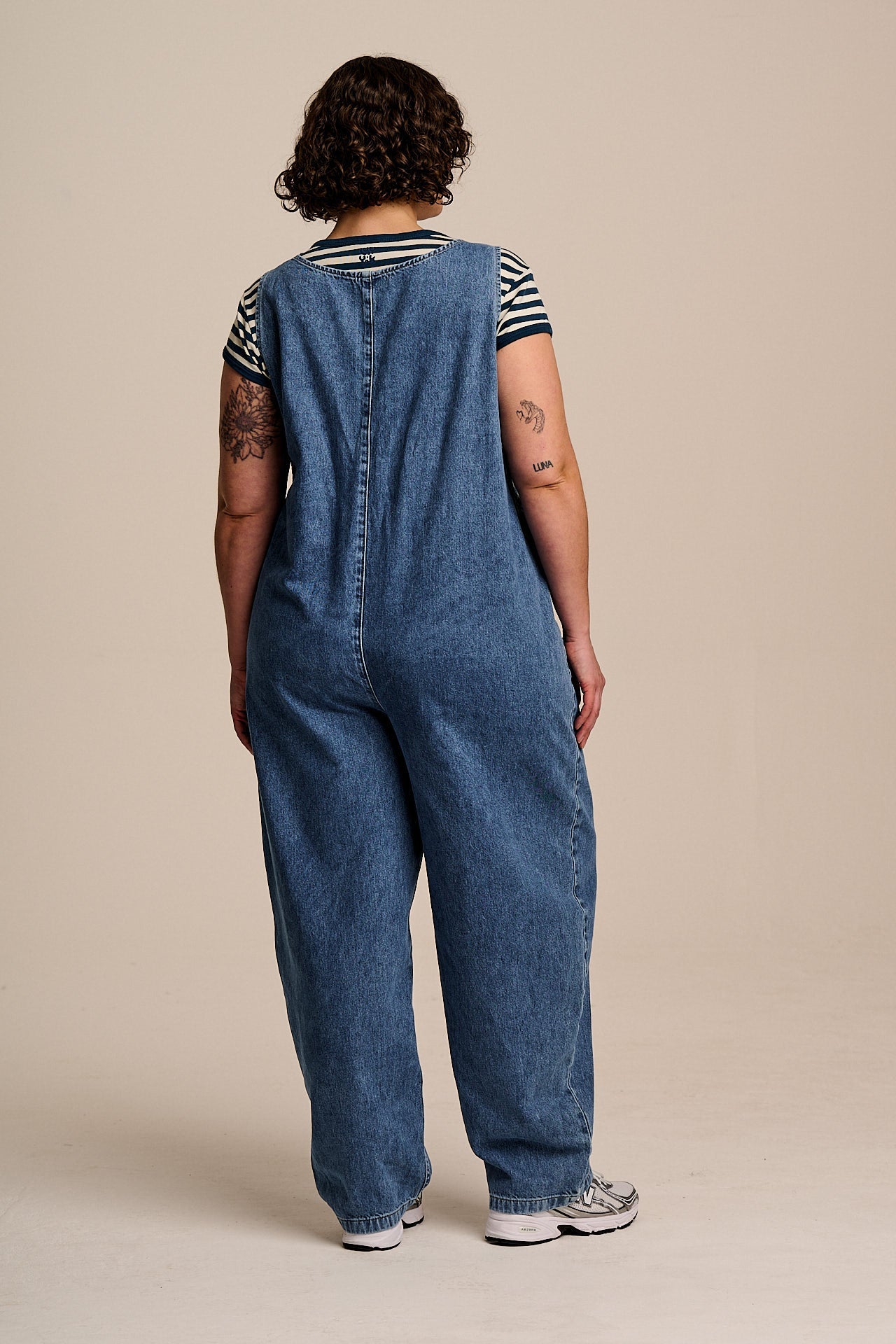 Ara - Denim Dungarees in Mid Wash Blue
