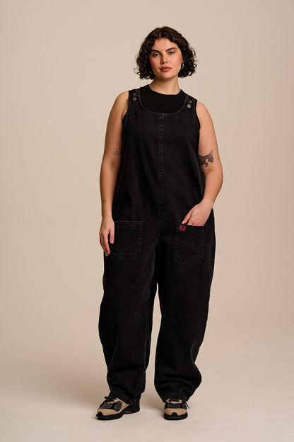 Ara - Denim Dungarees in Black Wash