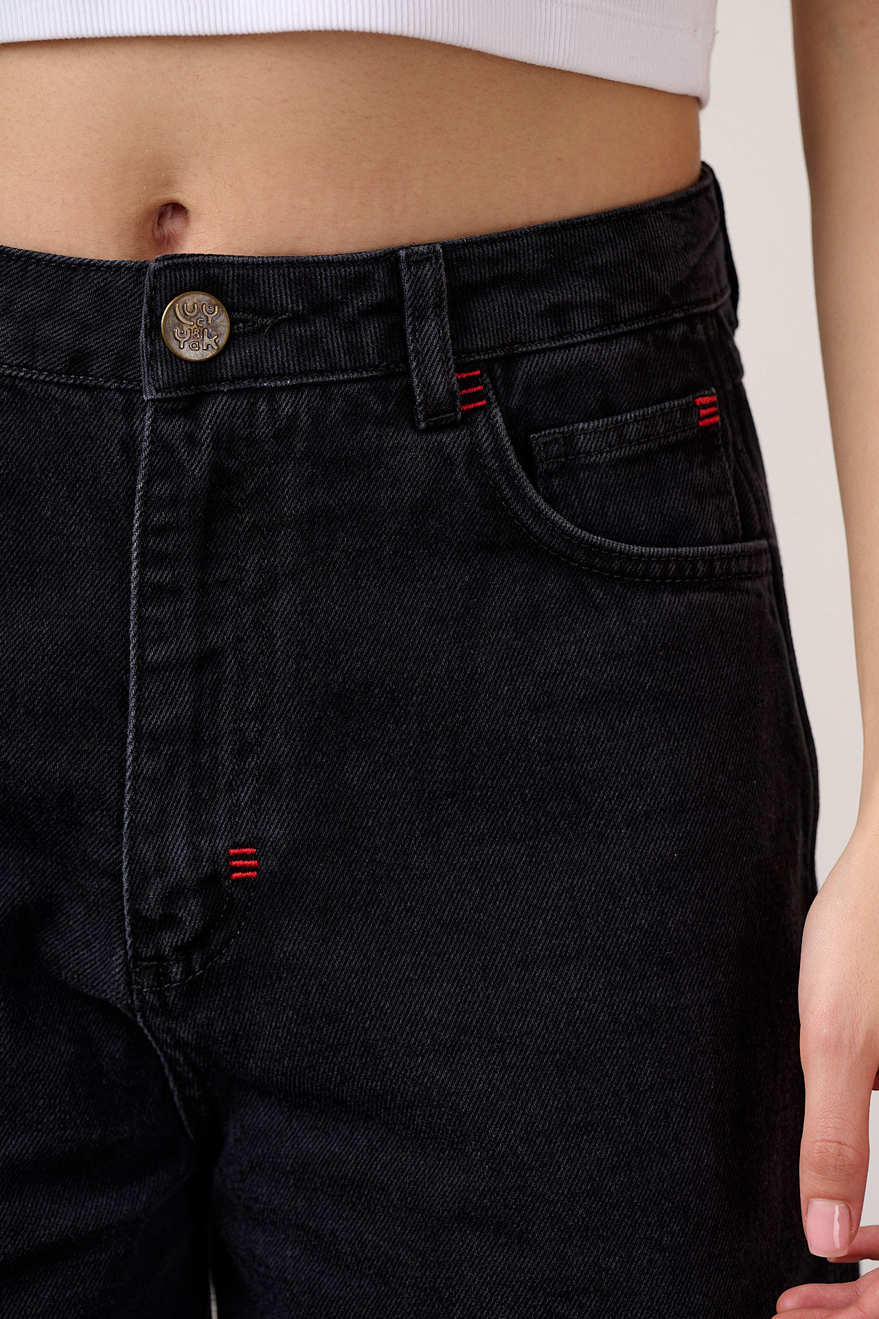 Sol - Denim Long Shorts in Black Wash
