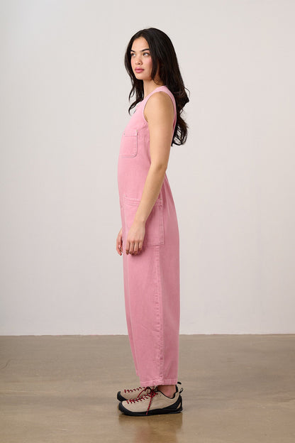 Nari - Denim Sleeveless Jumpsuit in Washed Pink