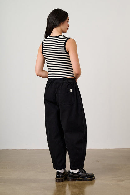Rue - Cotton Rib Tank Top in Black & White Stripe