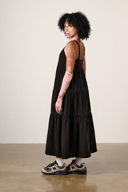 Mable - Cotton Dress in Black