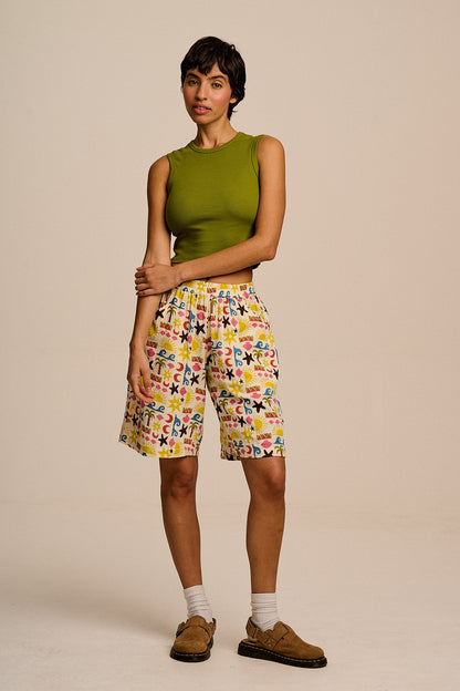 Madero - Cotton Shorts in Coastal Beach Tile