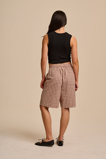 Madero - Cotton Shorts in Ecru Check