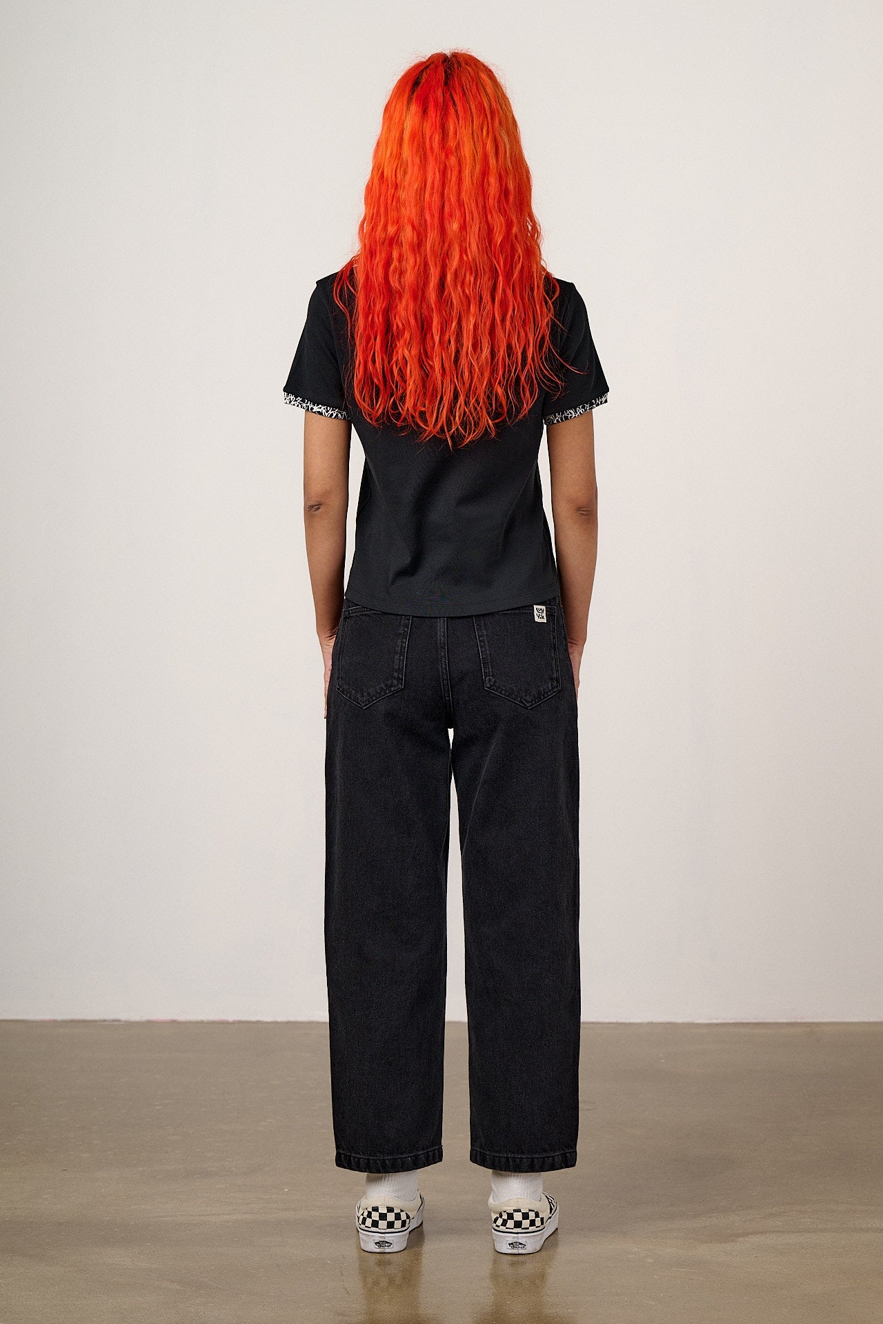 Maya - Cotton T-Shirt in Black Graffiti Trim