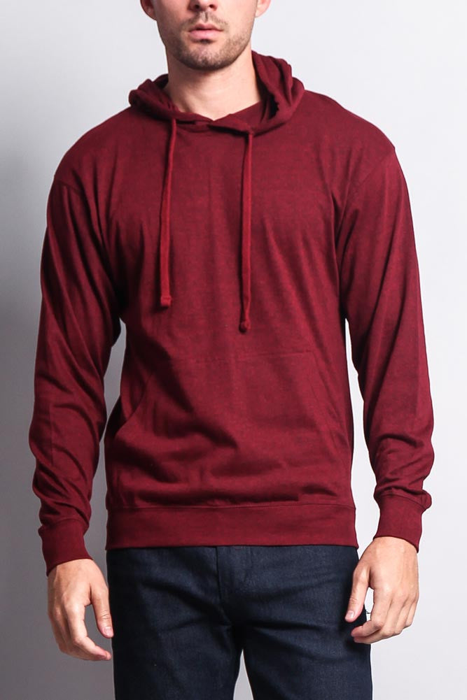 Men's Essential Cross-Dyed Heather Jersey Pullover Hoodie
