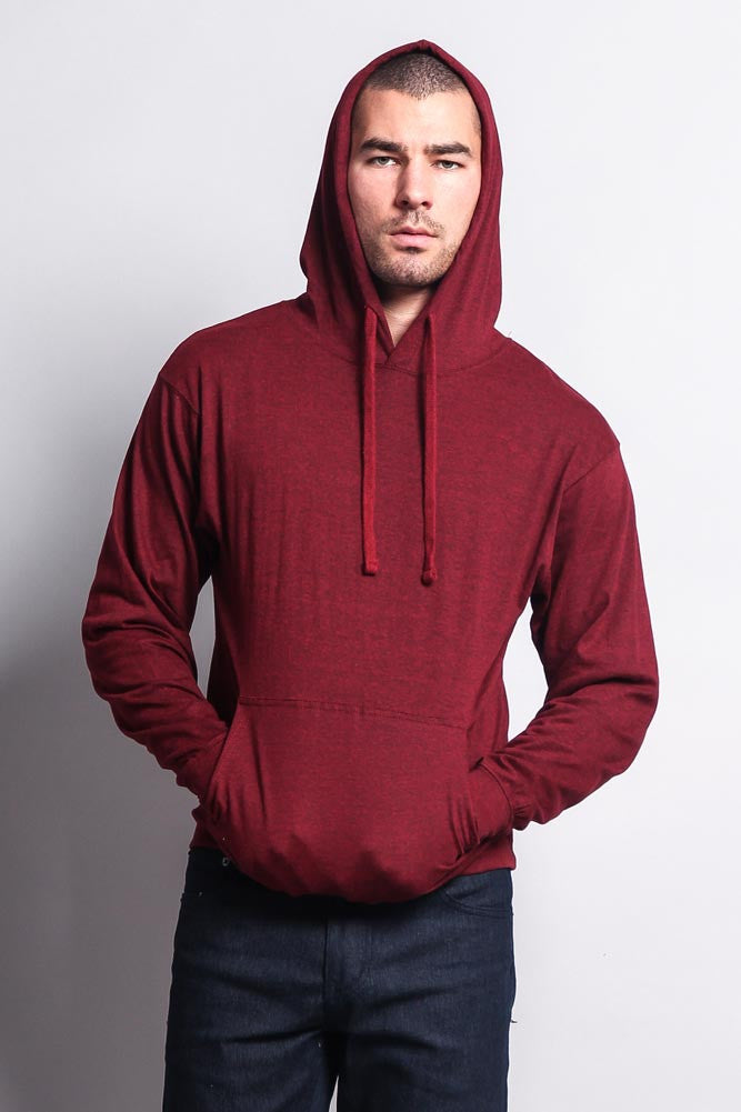 Men's Essential Cross-Dyed Heather Jersey Pullover Hoodie