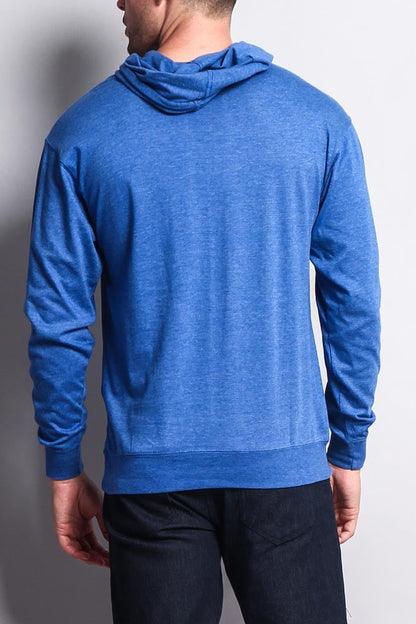 Men's Essential Cross-Dyed Heather Jersey Pullover Hoodie