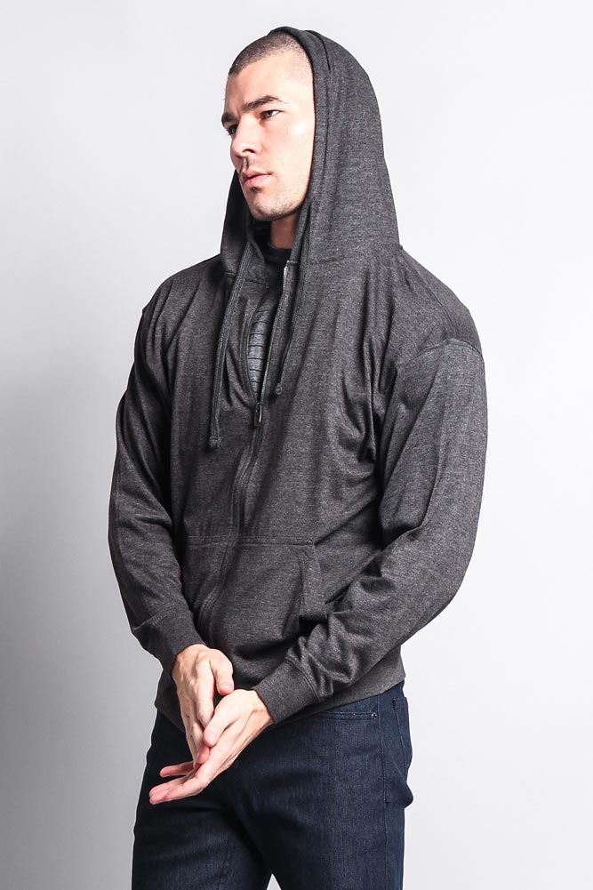 Men's Basic Zip Up Jersey Hoodie