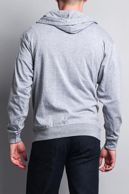 Men's Basic Zip Up Jersey Hoodie