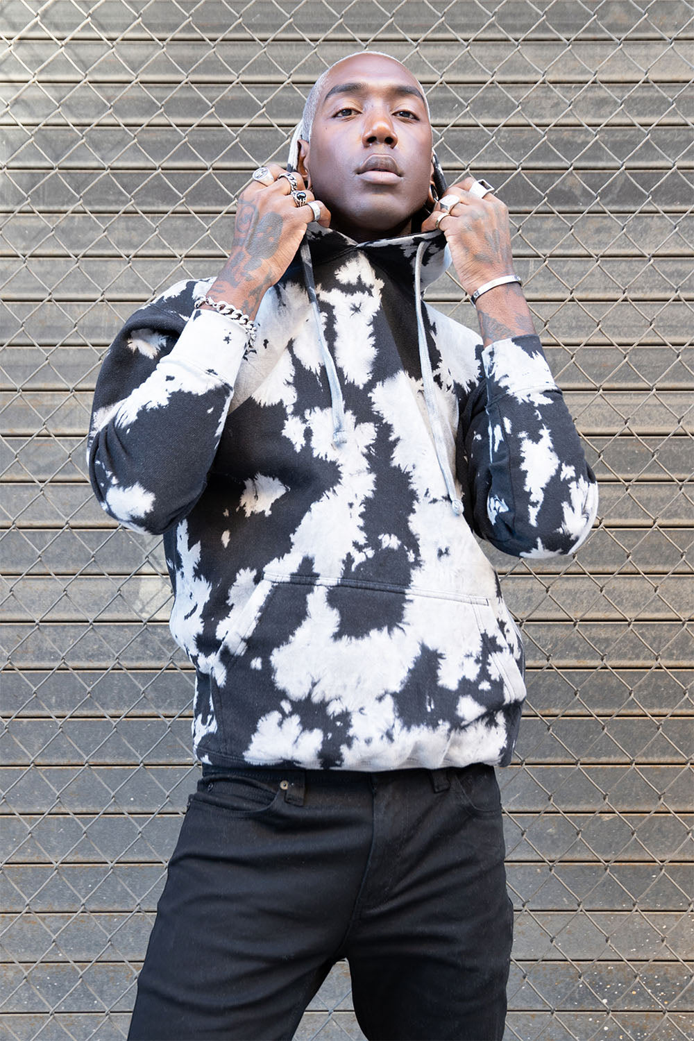 Mineral Wash Tie-Dye Pullover Hoodie
