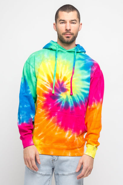 Mineral Wash Tie-Dye Pullover Hoodie