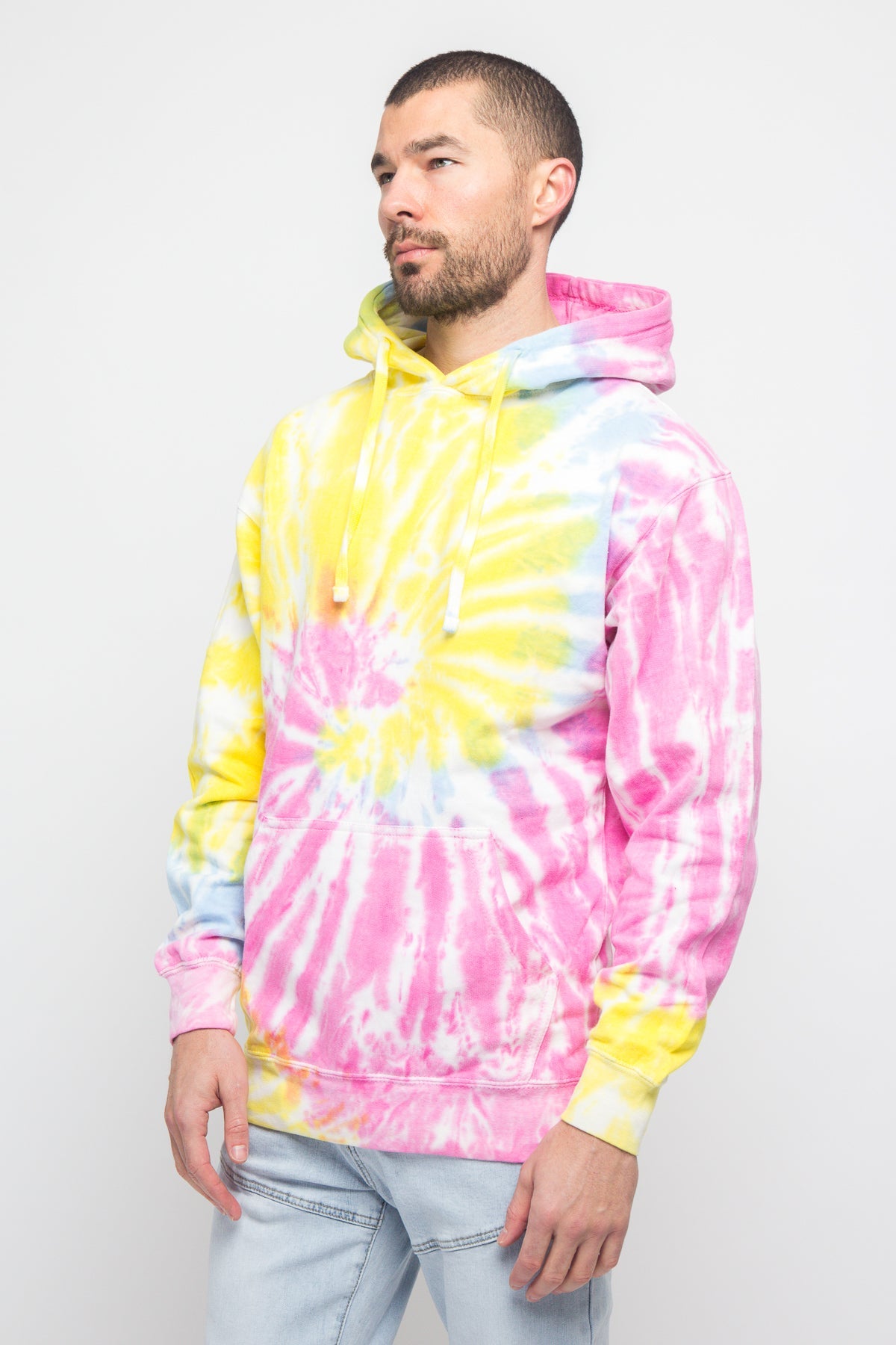 Mineral Wash Tie-Dye Pullover Hoodie