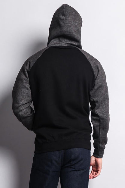 Contrast Raglan Sleeve Pullover Hoodie