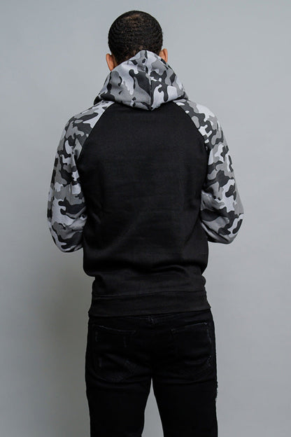 Contrast Raglan Sleeve Pullover Hoodie