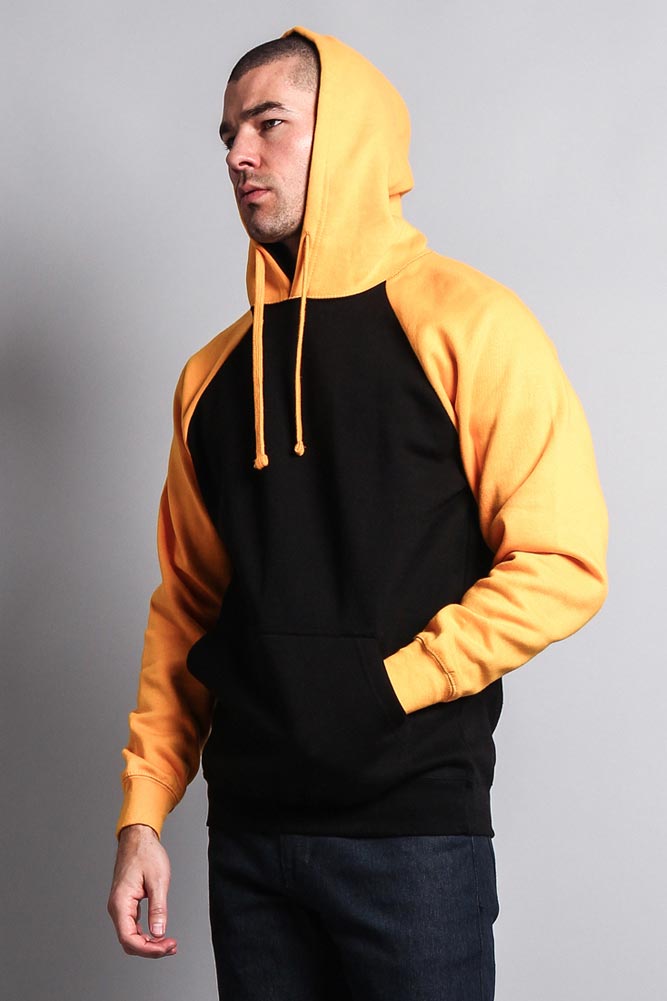 Contrast Raglan Sleeve Pullover Hoodie