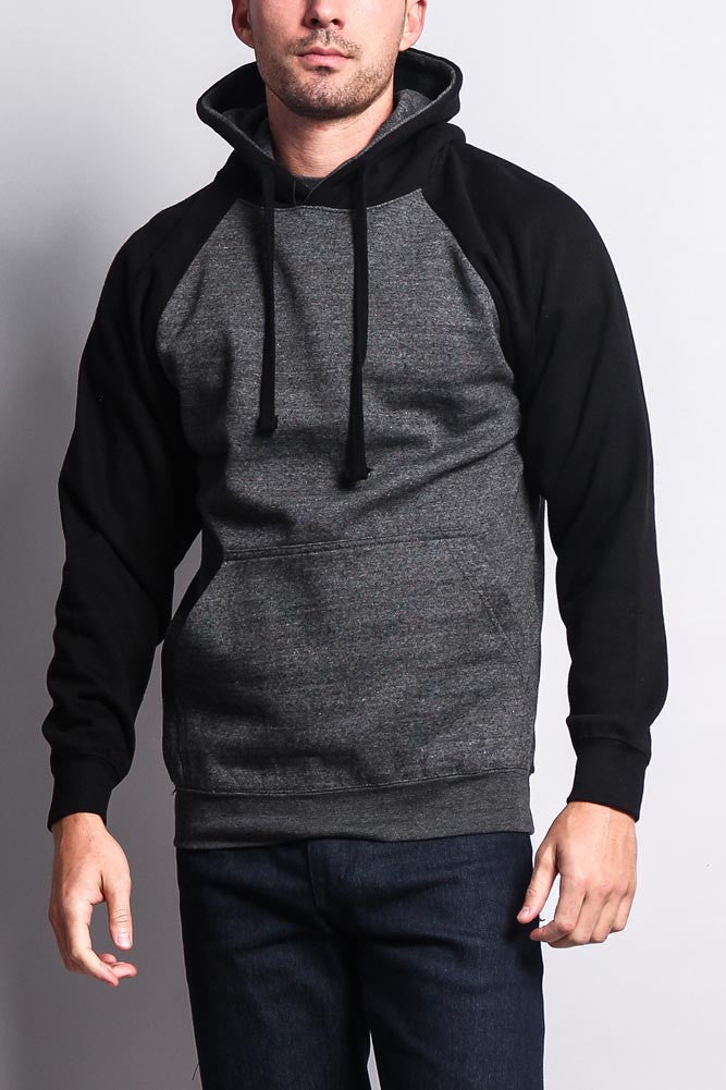 Contrast Raglan Sleeve Pullover Hoodie